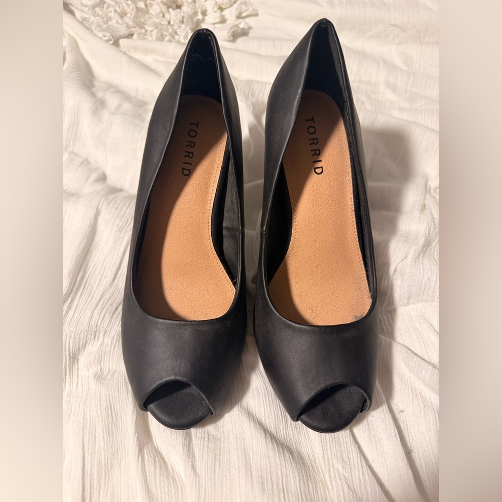 Torrid Classic Black Peep Toe Heels
